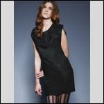 1)Love label black leather ruffle dress